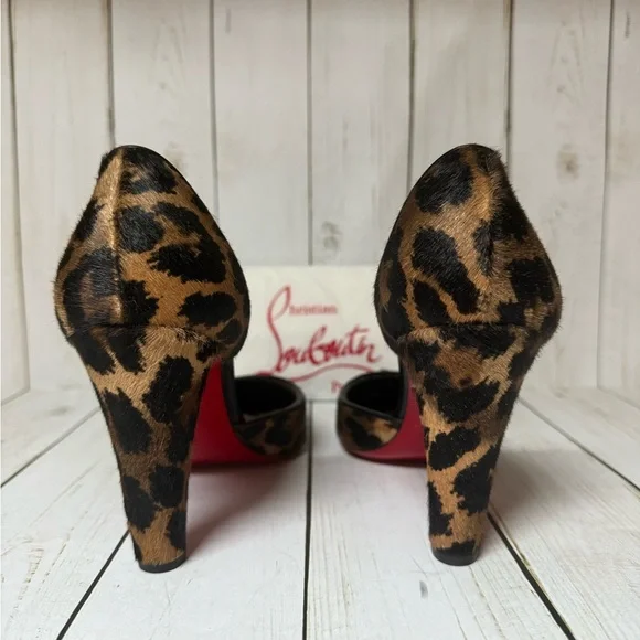Christian Louboutin Calf Hair Vibella Leopard Print Pumps Sz 39 / 9 - Picture 12 of 16